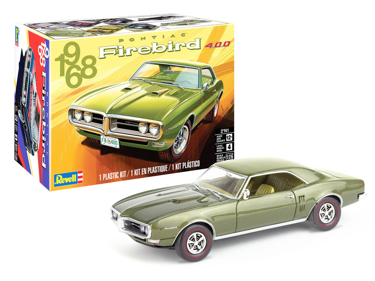 Level 4 Model Kit 1968 Pontiac Firebird 400 2-in-1 Kit 1/25 Scale Model by Revell-1