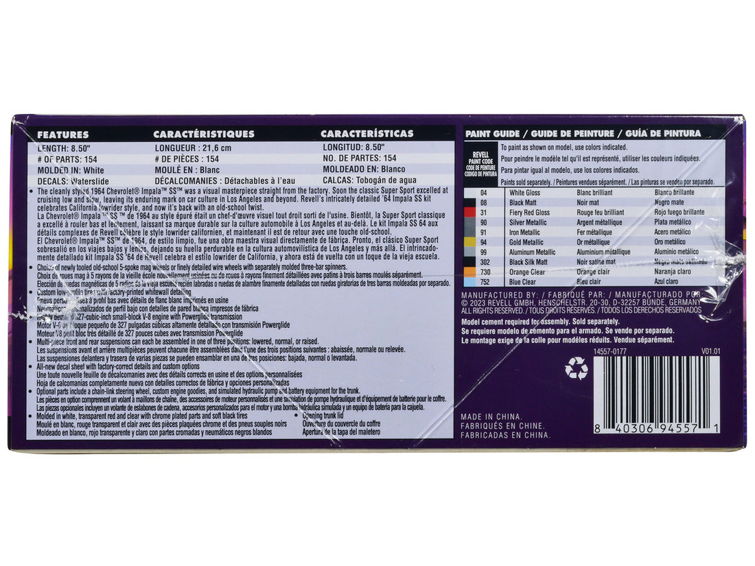 Level 4 Model Kit 1964 Chevrolet Impala SS Lowrider 1/25 Scale Model by Revell-2