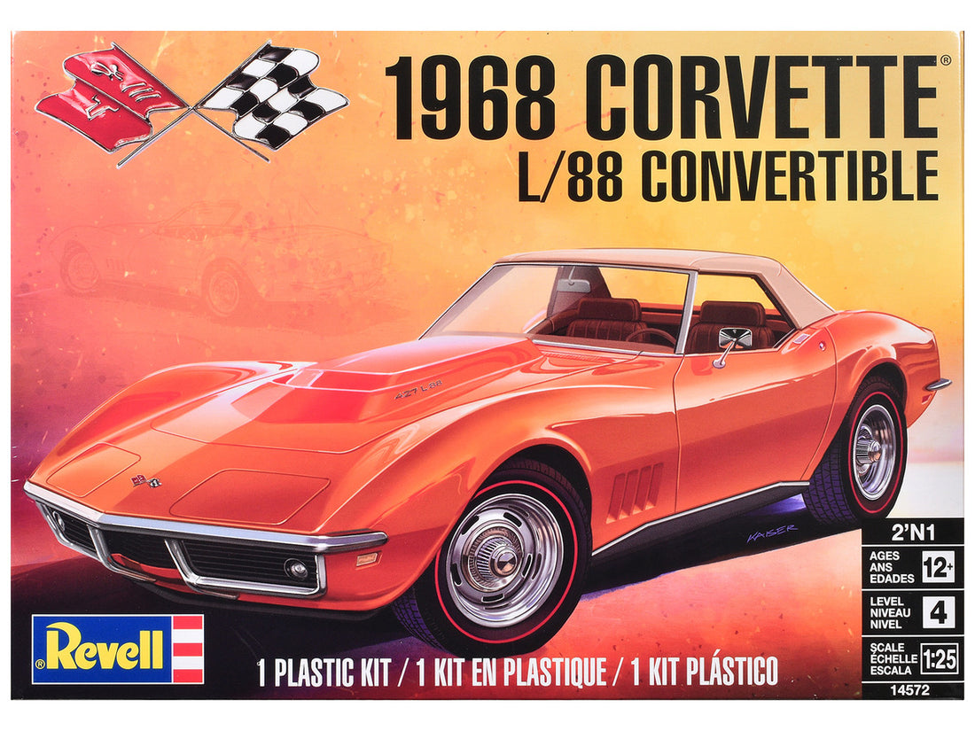 Level 4 Model Kit 1968 Chevrolet Corvette L/88 Convertible 2-in-1 1/25 Scale Model by Revell-0