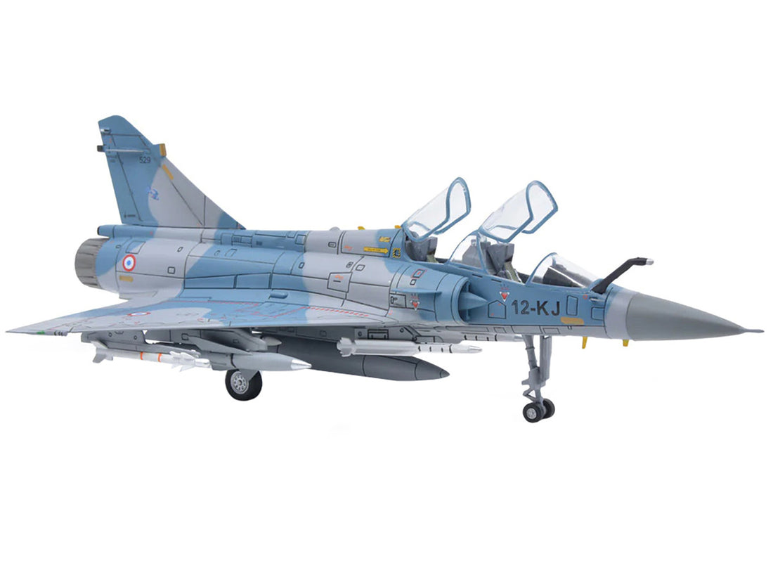 Dassault Mirage 2000B Fighter Plane Blue Camouflage with Missile Accessories "Wing" Series 1/72 Diecast Model by Panzerkampf-1