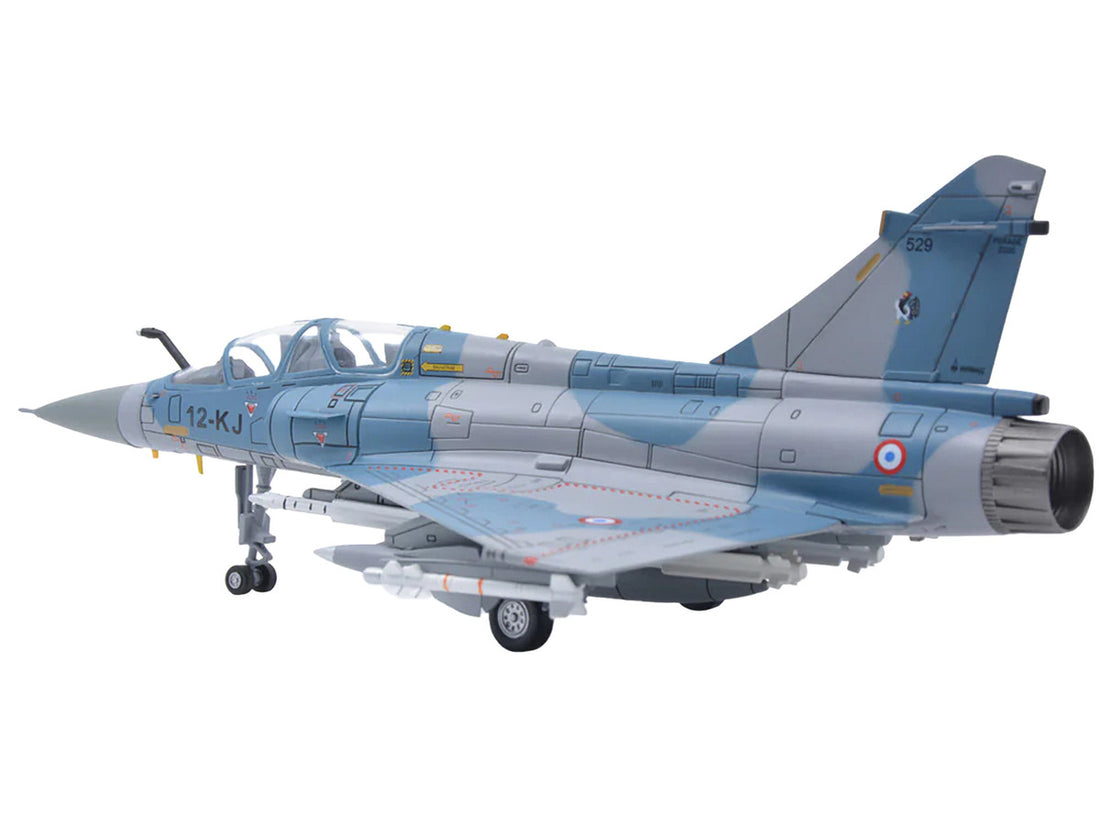 Dassault Mirage 2000B Fighter Plane Blue Camouflage with Missile Accessories "Wing" Series 1/72 Diecast Model by Panzerkampf-2