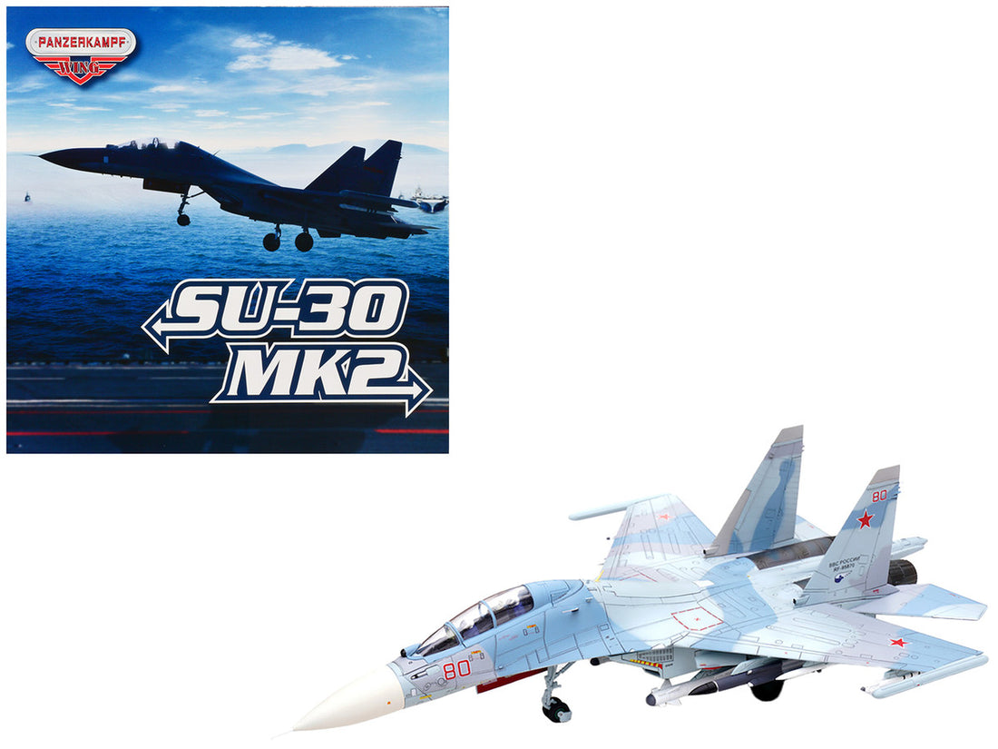 Sukhoi Su-30M2 Flanker-C Fighter Aircraft #80 "Russian Air Force" "Wing" Series 1/72 Diecast Model by Panzerkampf-0