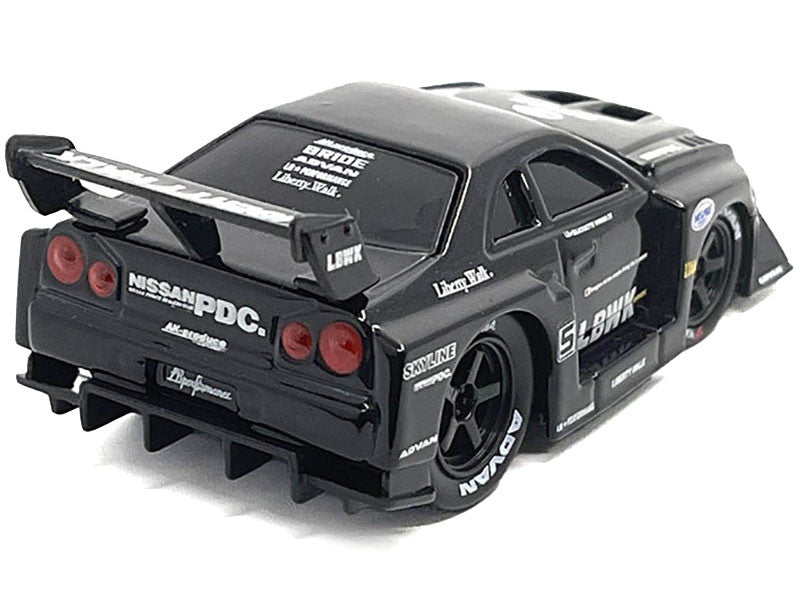 1999 Nissan Skyline GT-R (R34) #5 "Liberty Walk" Black 1/64 Diecast Model Car by Muscle Machines-0
