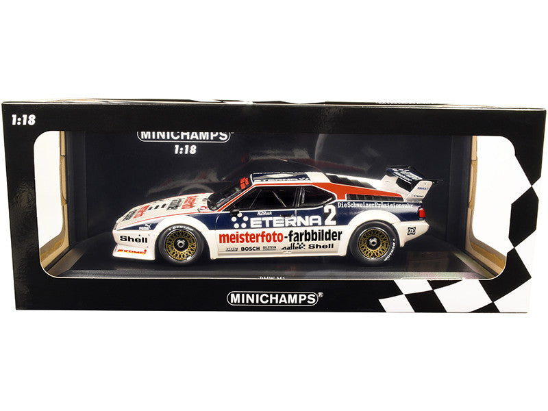 BMW M1 #2 Hans-Joachim Stuck Schnitzer Eterna Meisterphoto Team Winner Deutsche Automobil Rennsport Trophae Zolder (1982) Limited Edition to 300 pieces Worldwide 1/18 Diecast Model Car by Minichamps-0