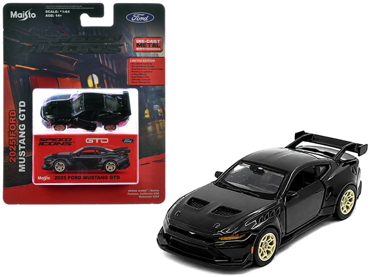 2025 Ford Mustang GTD Black Metallic with bonus storage box by Maisto