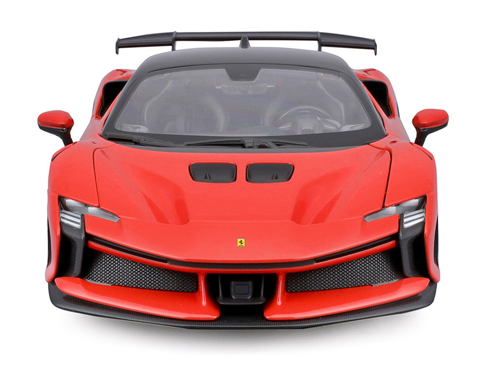 Ferrari SF90 XX Stradale Red with Black Top "Race + Play" Series 1/18 Diecast Model Car by Bburago 3