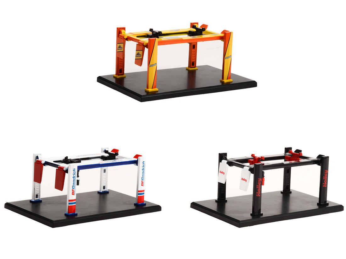 "Four-Post Lifts" Set of 3 pieces Series 4 1/64 Diecast Models by Greenlight-1