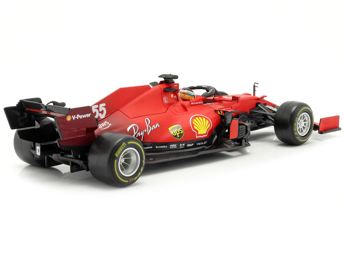 Ferrari SF21 #55 Carlos Sainz Formula One F1 Car "Ferrari Racing" Series 1/18 Diecast Model Car by Bburago-4
