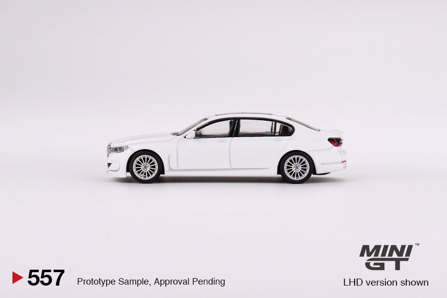 BMW Alpina B7 xDrive Alpine White 1:64 #557 by Mini-GT MGT00557 Side View