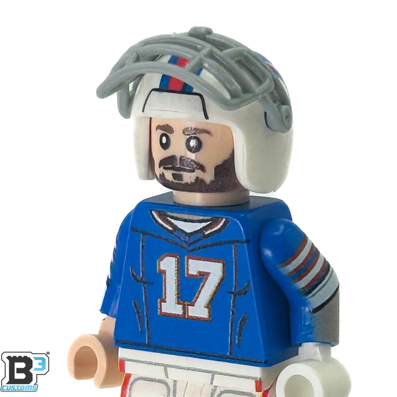 #17 QB Bills Football Player Minifig made using LEGO parts - B3 Customs 2