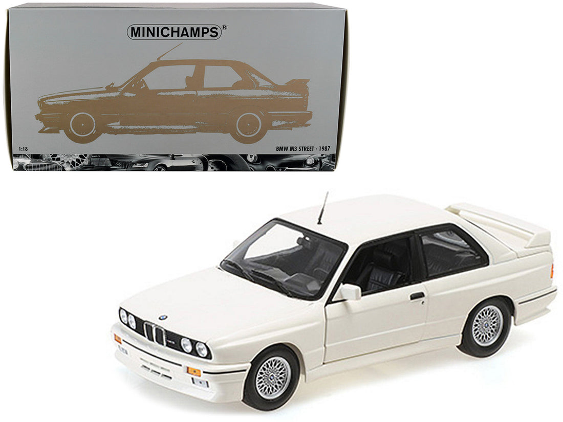 1987 BMW M3 Street White 1/18 Diecast Model Car by Minichamps-0
