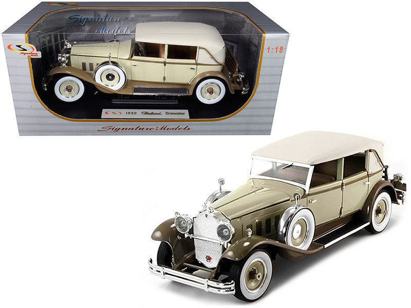 1930 Packard Brewster Tan and Coffee Brown 1/18 Diecast Model Car by Signature Models-0