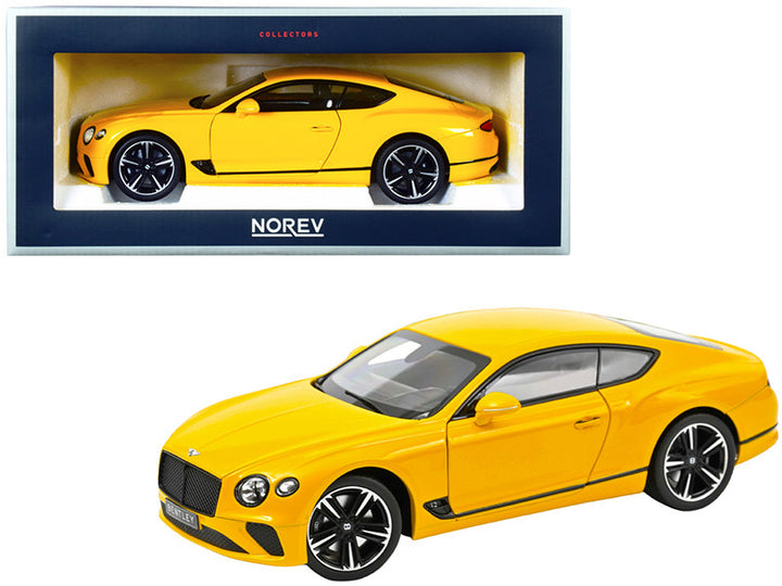 2018 Bentley Continental GT Monaco Yellow 1/18 Diecast Model Car by Norev-0