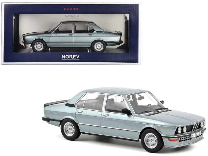 1980 BMW M 535i Light Blue Metallic 1/18 Diecast Model Car by Norev-0