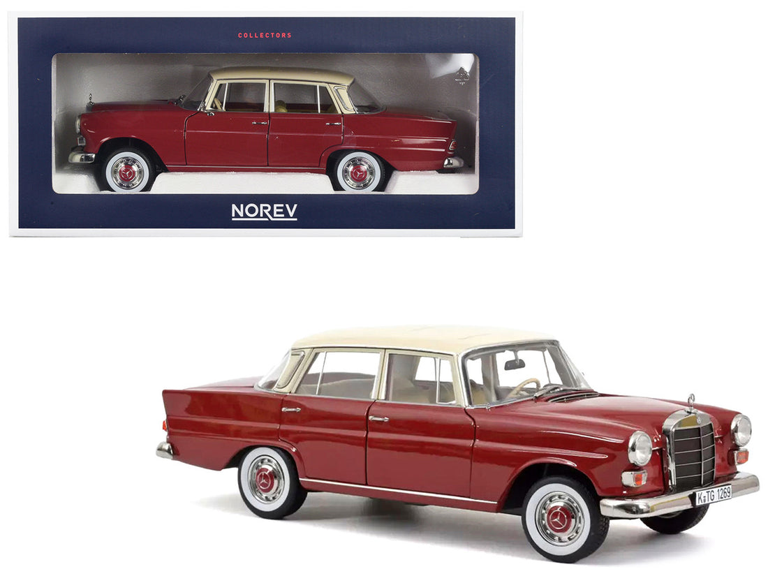 1966 Mercedes-Benz 200 Red with Beige Top 1/18 Diecast Model Car by Norev-0