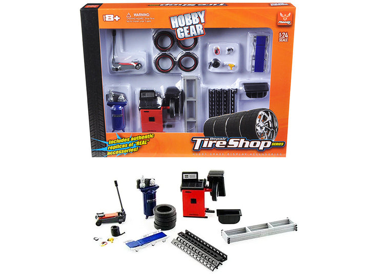 Repair Tire Shop Accessories Tool Set for 1/24 Scale Models by Phoenix Toys-0