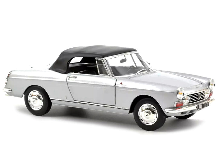 1967 Peugeot 404 Cabriolet Silver Metallic 1/18 Diecast Model Car by Norev-1