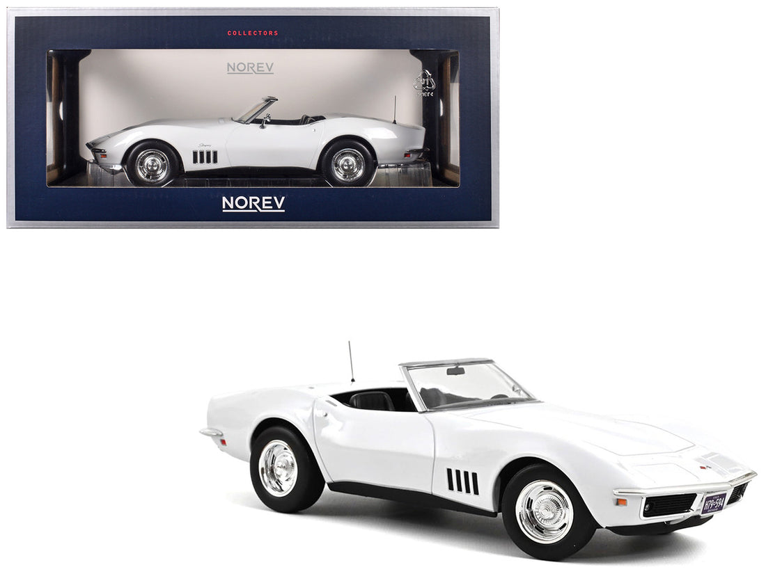 1969 Chevrolet Corvette Convertible Can Am White 1/18 Diecast Model Car by Norev-2