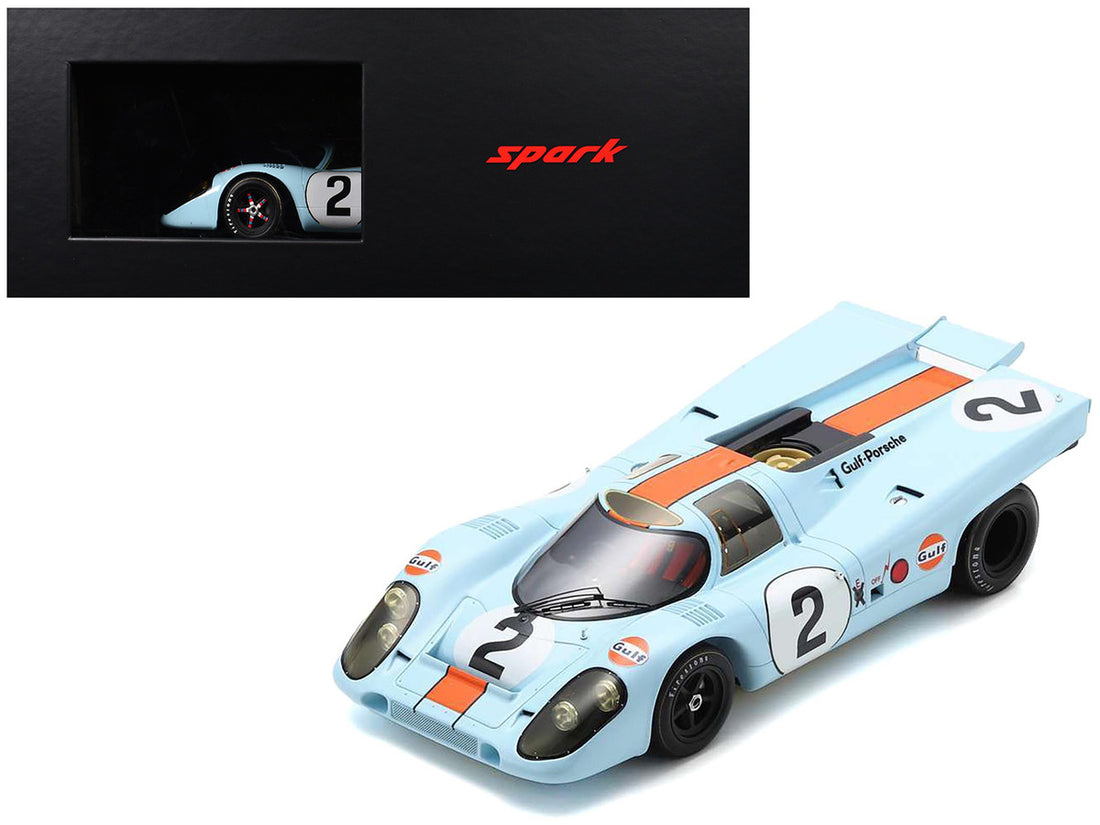 Porsche 917K #2 Pedro Rodriguez - Jackie Oliver "J.W. Automotive Engineering" Winner "24 Hours of Daytona" (1971) with Acrylic Display Case 1/18 Model Car by Spark-3