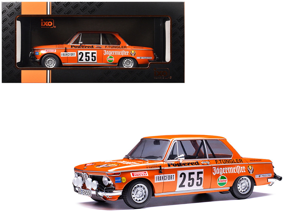 BMW 2002 #255 Wolfgang Stiller - Axel Wagener "Rallye Monte-Carlo" (1973) 1/18 Diecast Model Car by IXO Models-2