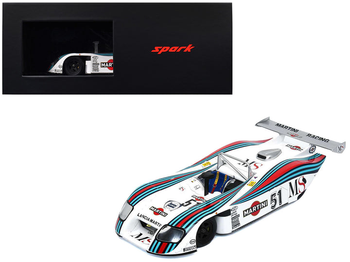 Lancia GR6 #51 Michele Alboreto - Teo Fabi - Rolf Stommelen "Martini Racing" "24 Hours of Le Mans" (1982) with Acrylic Display Case 1/18 Model Car by Spark-0