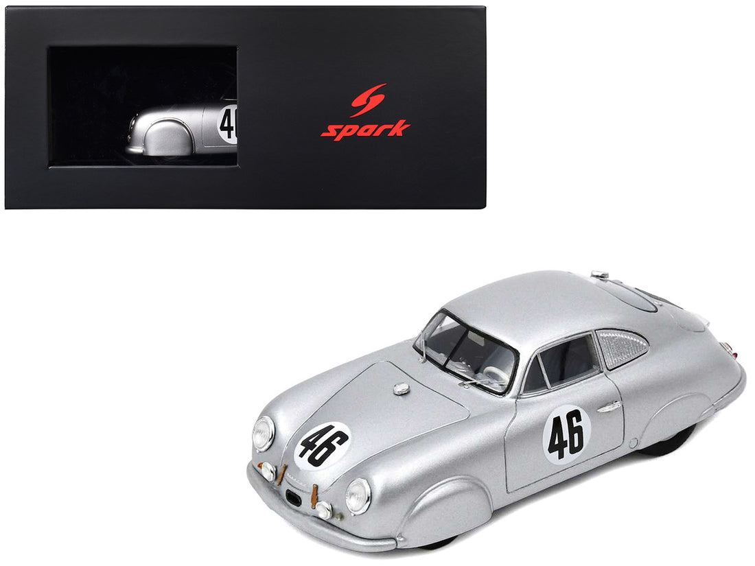 Porsche 356 SL #46 Auguste Veuillet - Edmond Mouche "Porsche K.G." "24 Hours of Le Mans" (1951) with Acrylic Display Case 1/18 Model Car by Spark-0