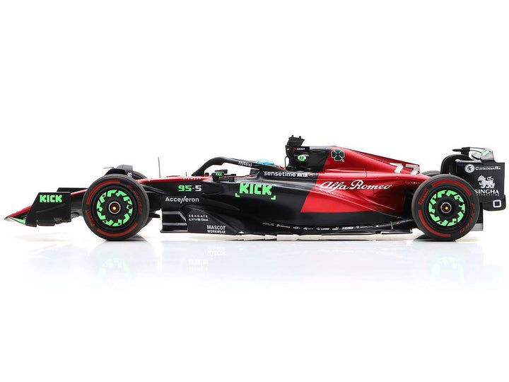 Alfa Romeo C43 #77 Valtteri Bottas "F1 Team KICK" Formula One F1 "Belgian GP" (2023) and Acrylic Display Case 1/18 Model Car by Spark-1