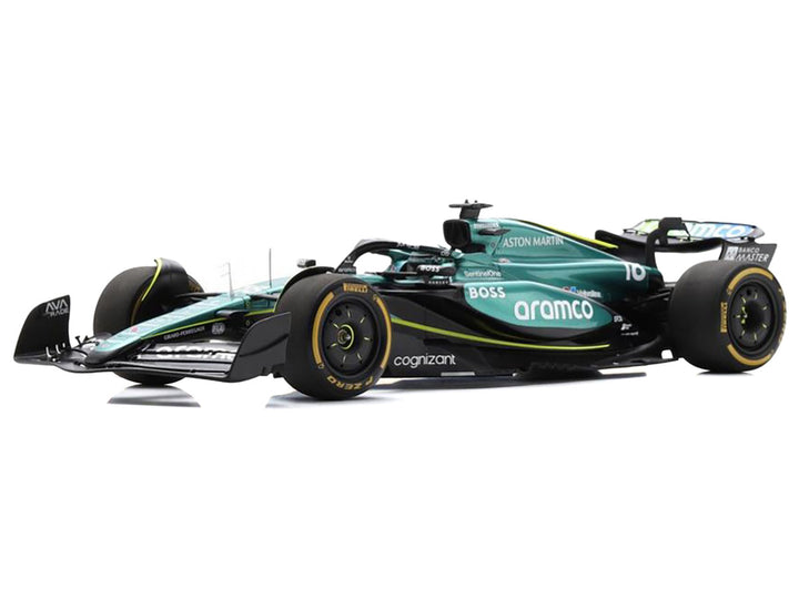 Aston Martin AMR24 #18 Lance Stroll "Aramco" Formula One F1 "Saudi Arabian GP" (2024) with Acrylic Display Case 1/18 Model Car by Spark-0