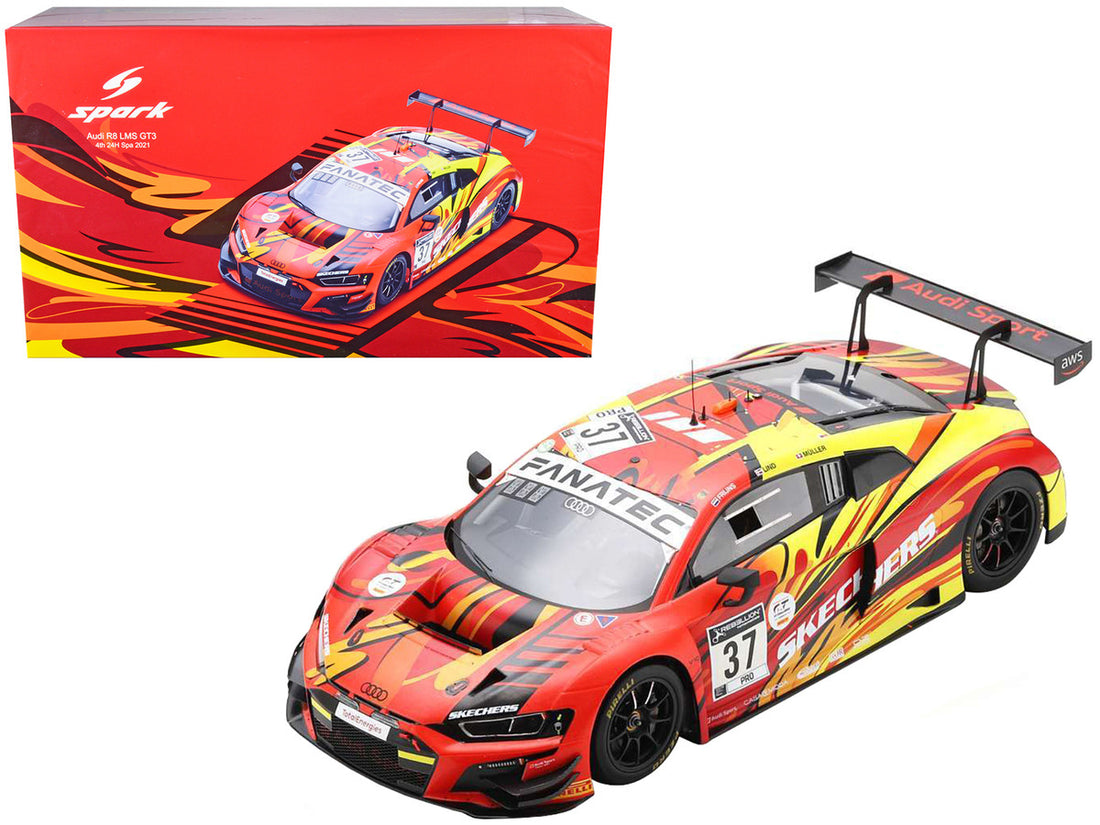 Audi R8 LMS GT3 #37 Robin Frijns - Dennis Lind - Nico Muller 24 Hours of Spa (2021) Limited Edition to 300 pieces Worldwide 1/18 Model Car by Spark-0