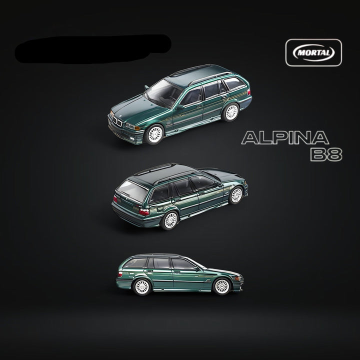 BMW E36 Alpina B8 Wagon in Green Diecast 1:64 by Mortal