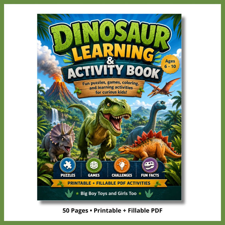 Dinosaur Learning & Activity Book | Printable PDF for Ages 6–10