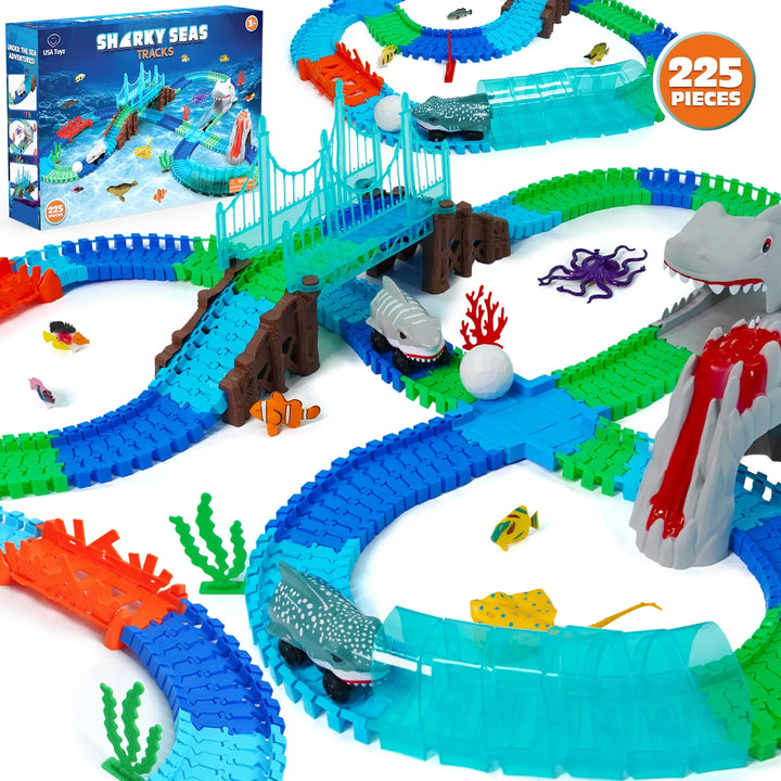 Sharky Seas Tracks Playset - 225 Pieces by USA Toyz 