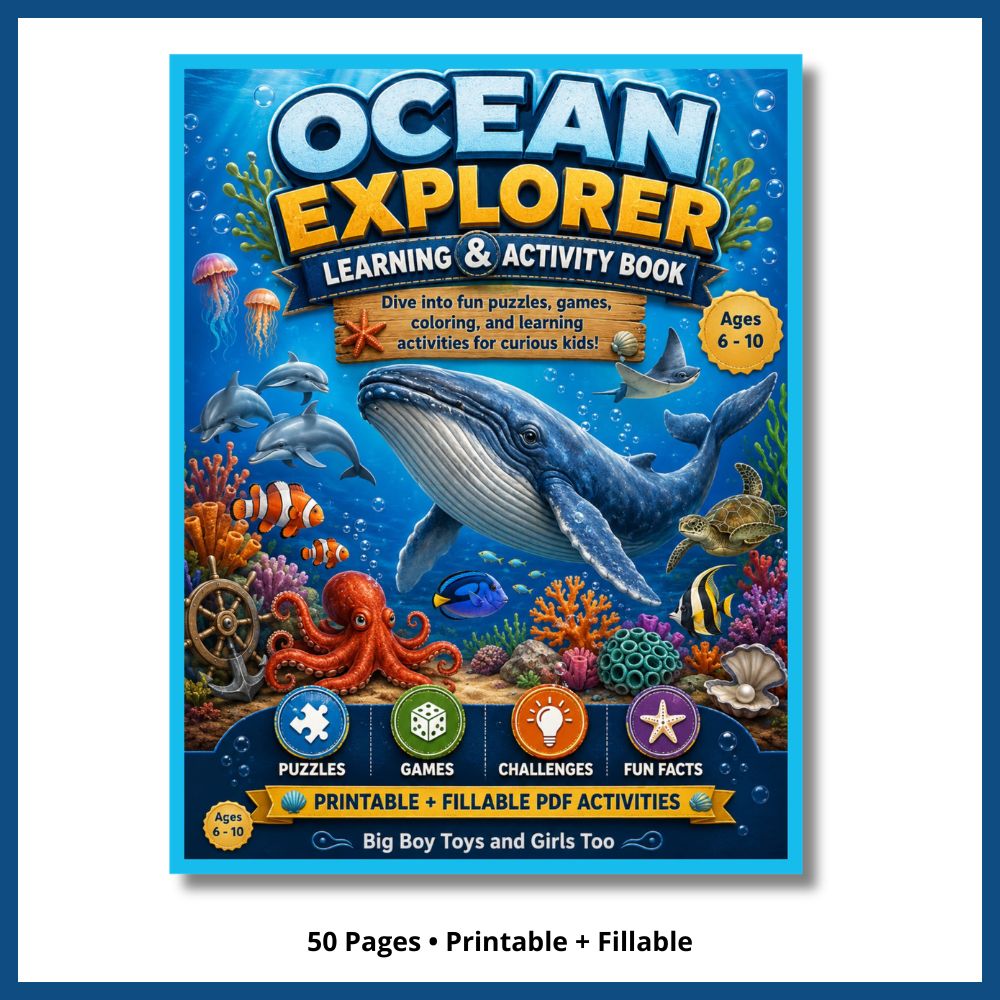 Ocean Explorer Learning & Activity Book | Printable PDF for Ages 6–10