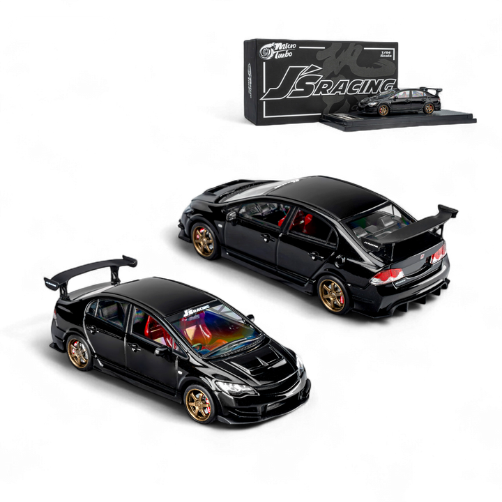FD2 J'S Racing Metallic Black 1:64 by Microturbo