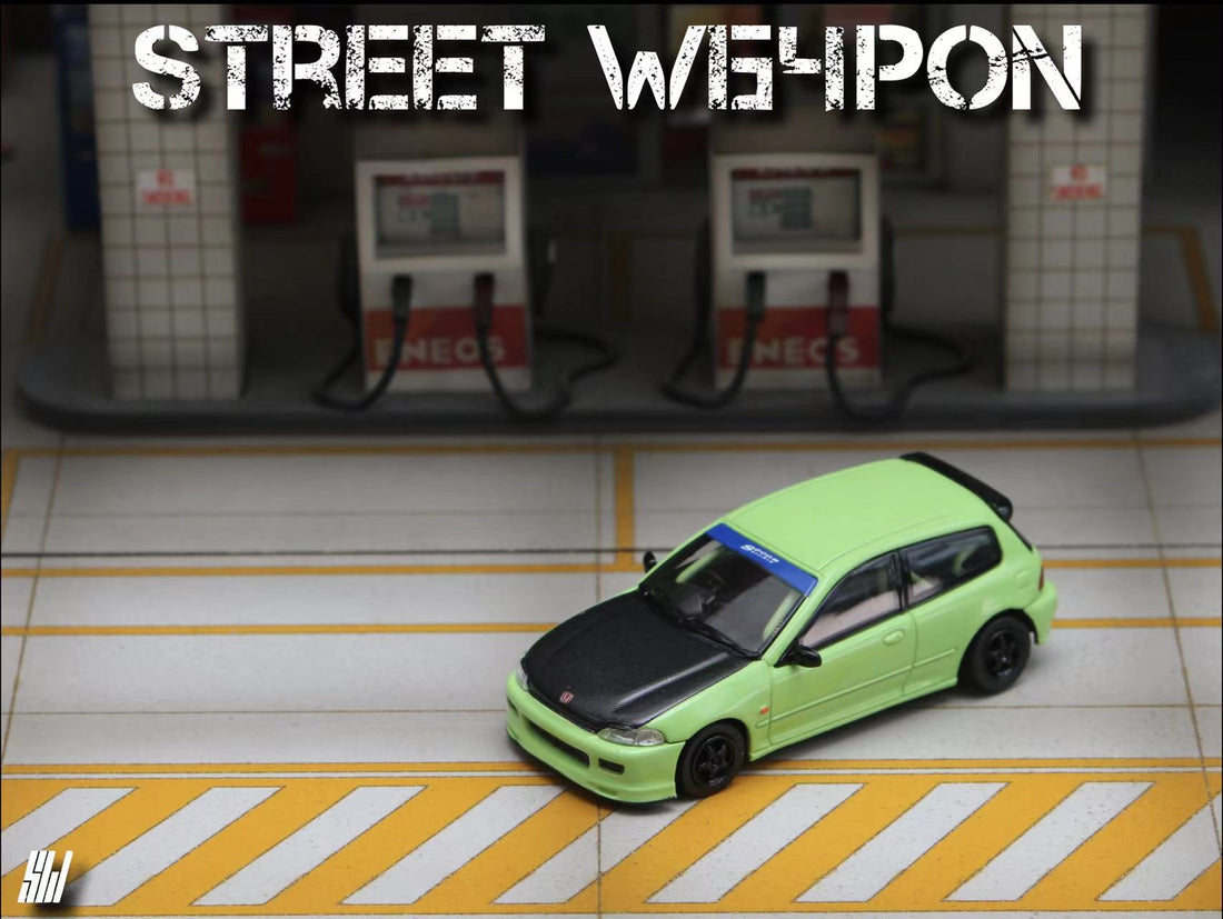 Honda Civic EG6 Thailand Modification Exhibition Spoon Green Livery 1:64 Limited to 400 Pcs by Street Weapon  3