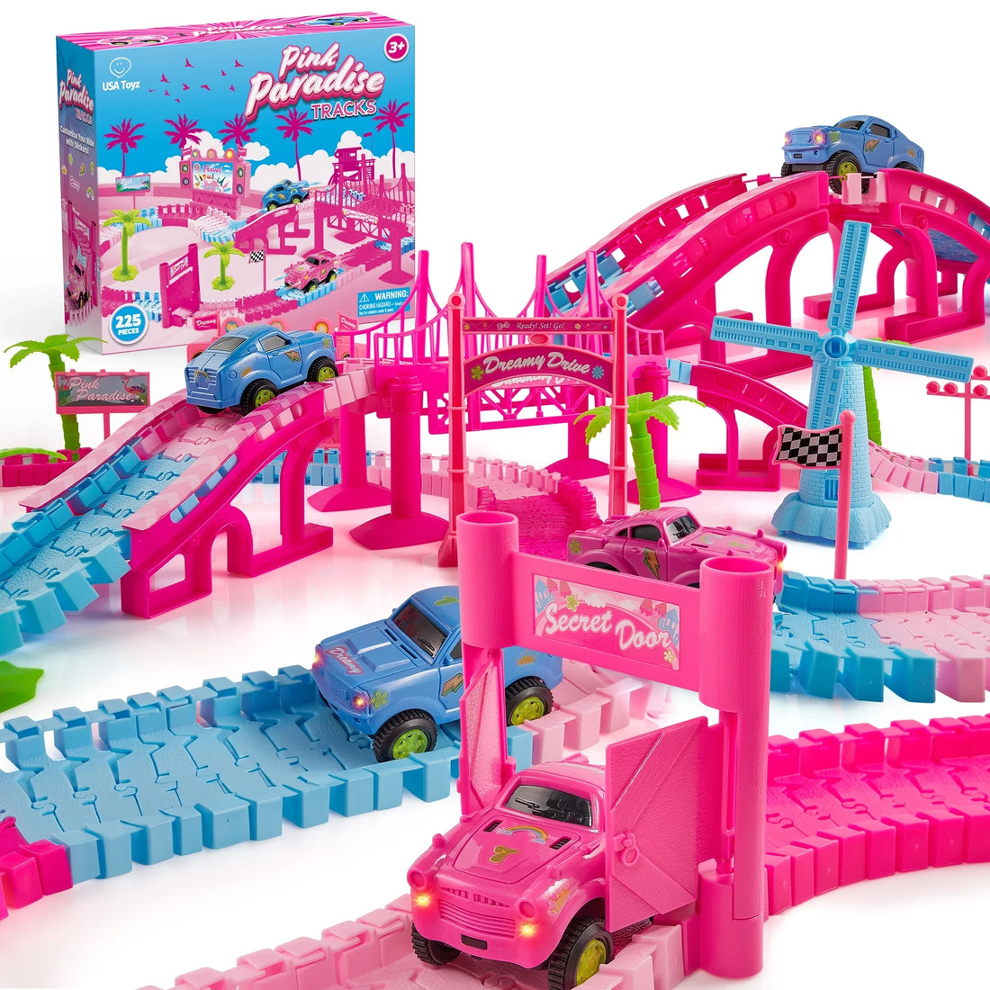 Pink Paradise Adventure Tracks 225 Piece by USA Toyz  3