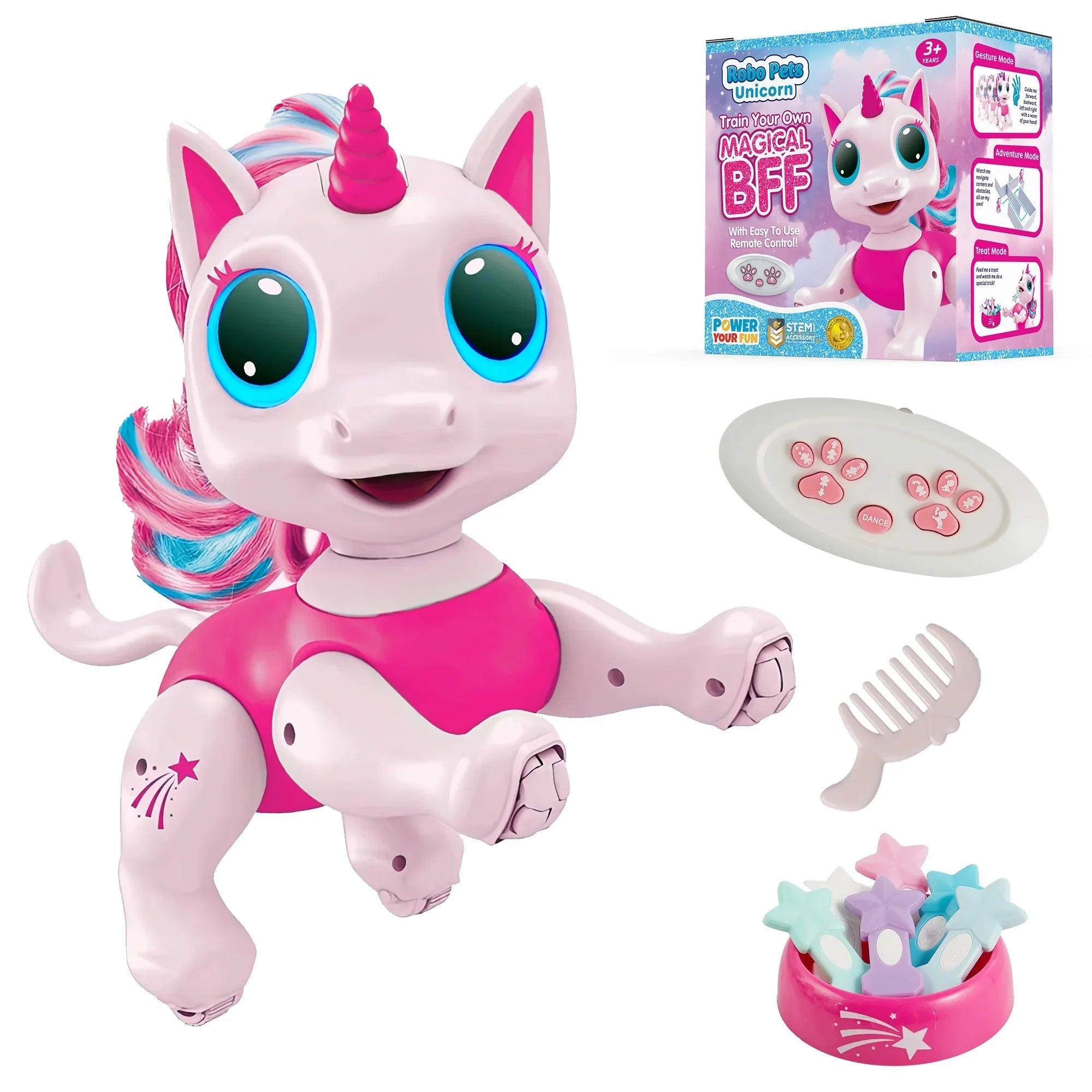 Unicorn RC Robo Pets - Interactive STEM Toy for Kids Pink by USA Toyz  2