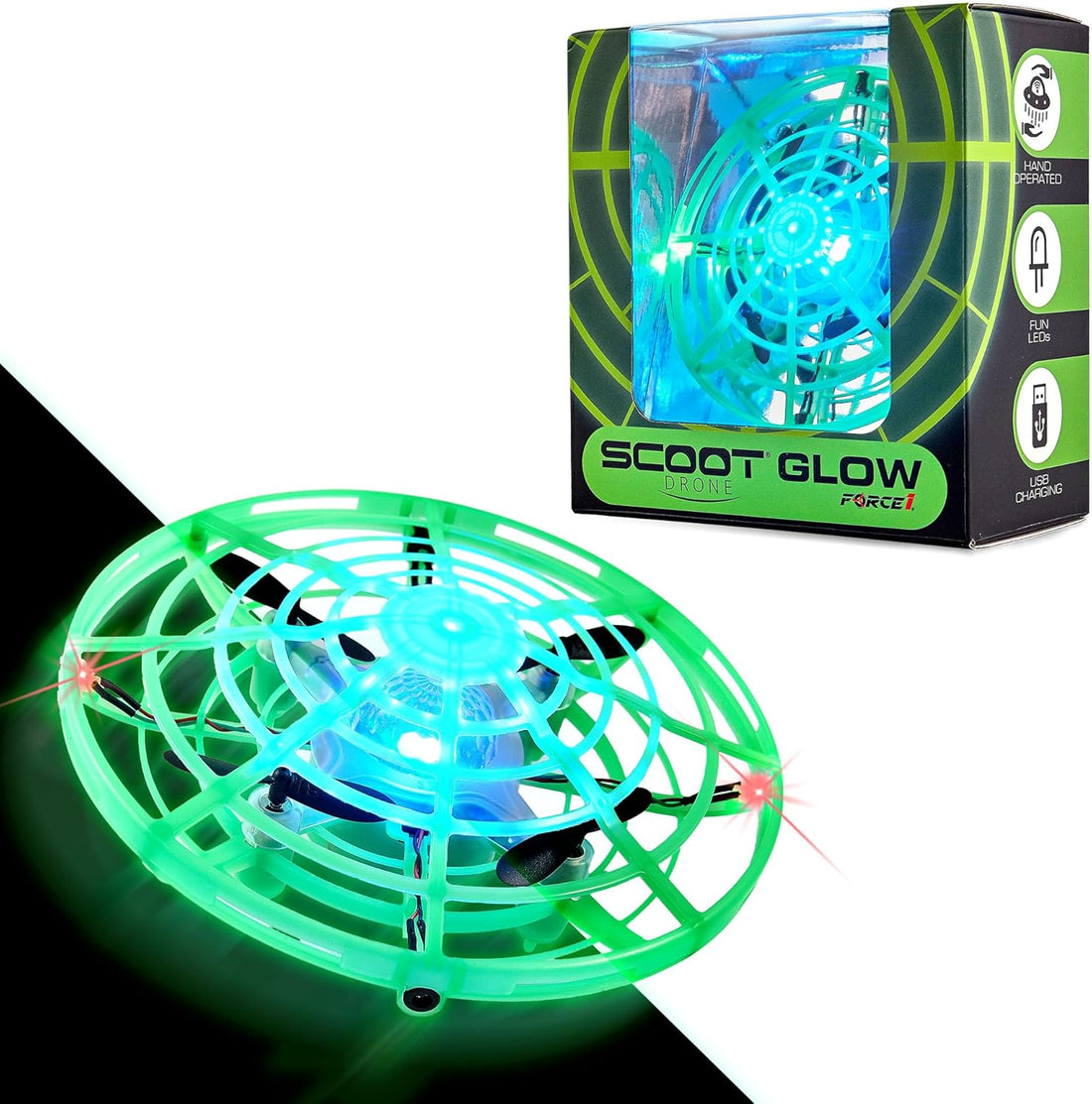 Force1 Scoot Glow Hand Operated Drone for Kids or Adults