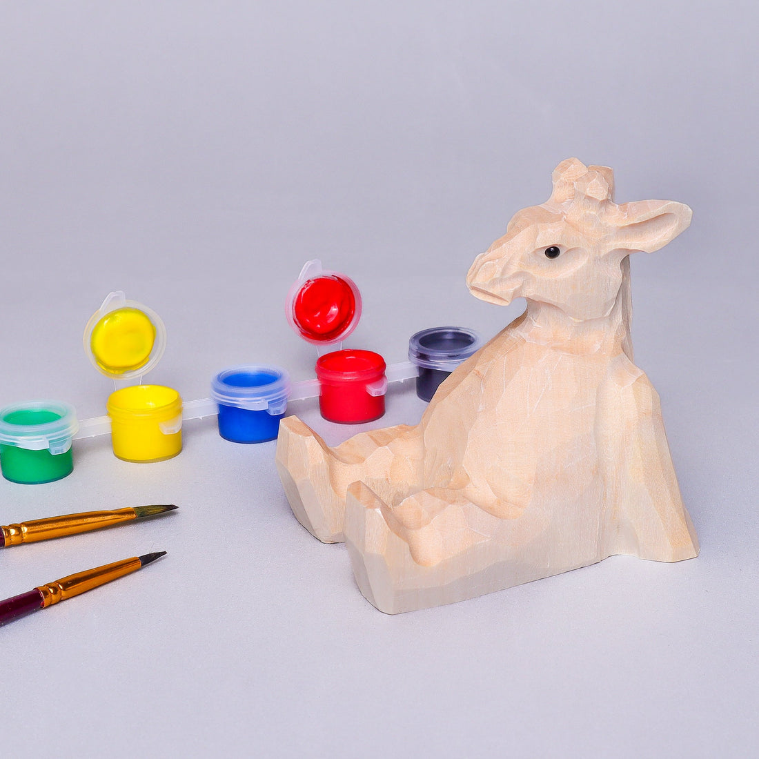 Paint Your Own Wood Carved Giraffe DIY Painting Kit 4