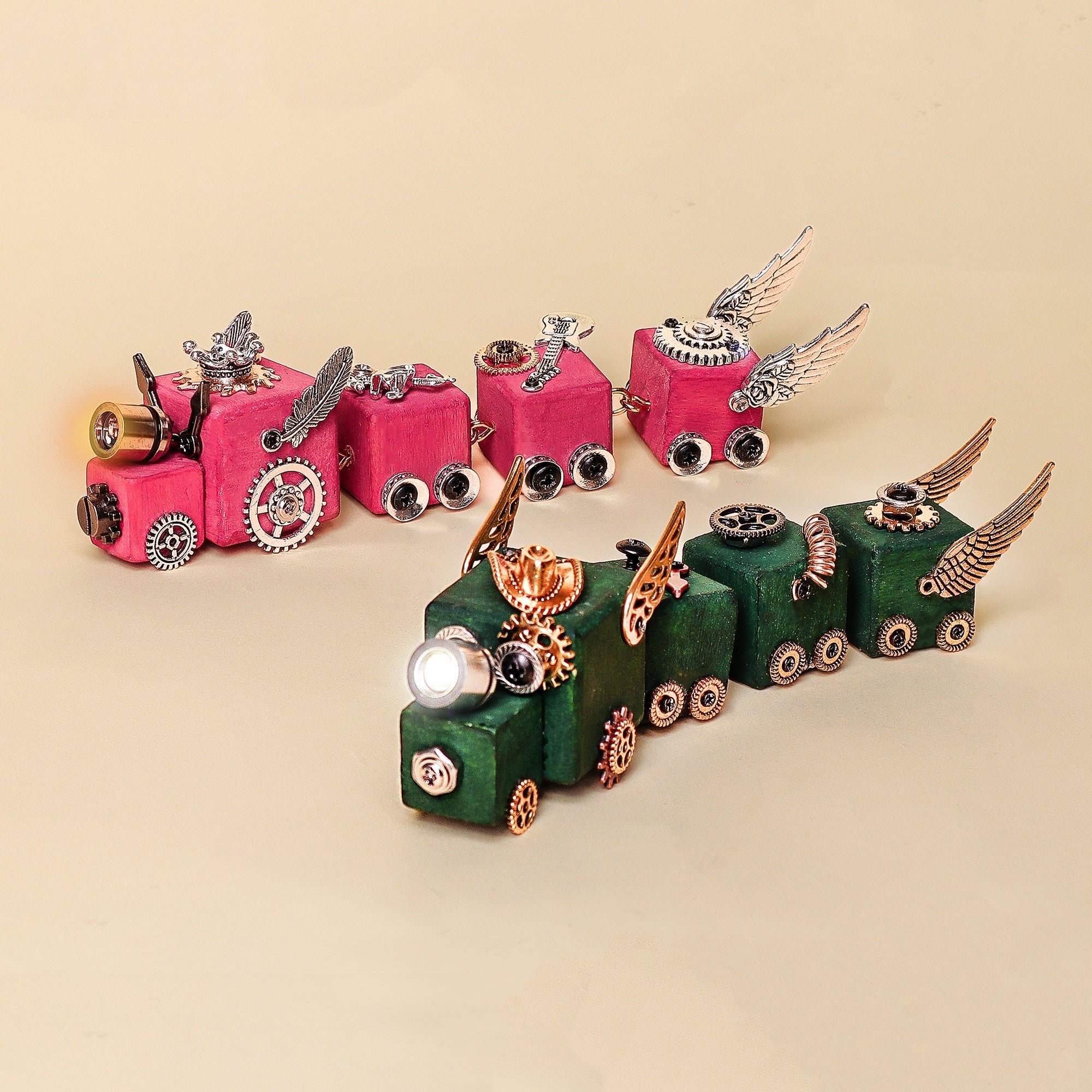 DIY Timber Train Kit – Build a Wooden Train with LED Light, Fun Accessories, Home and Office Décor 7