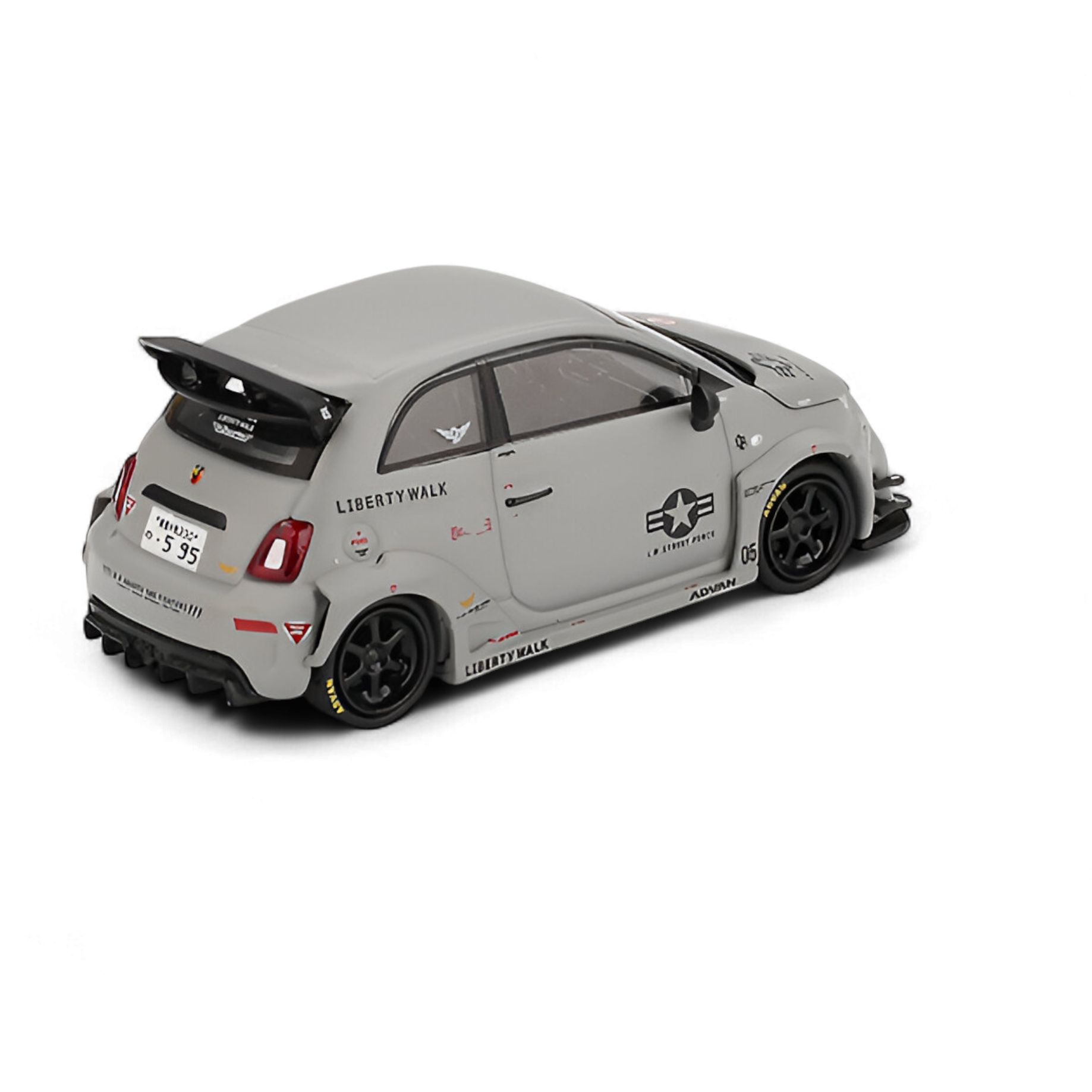 Abarth 595 LB-WORKS x Abas Works Grey 1:64 by Mini-GT  2