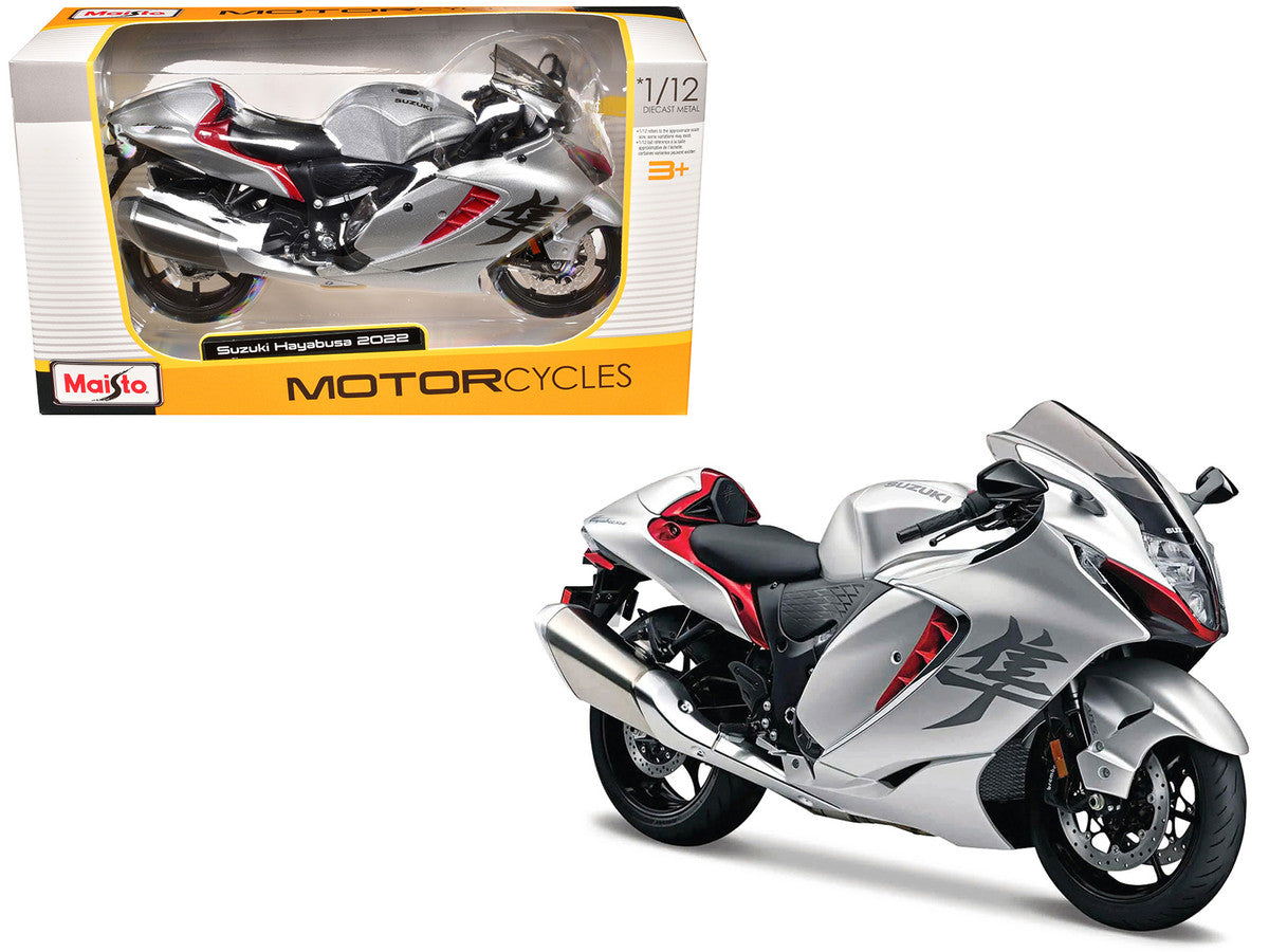 2022 Suzuki Hayabusa Silver Metallic 1/12 Diecast Motorcycle Model by Maisto-2