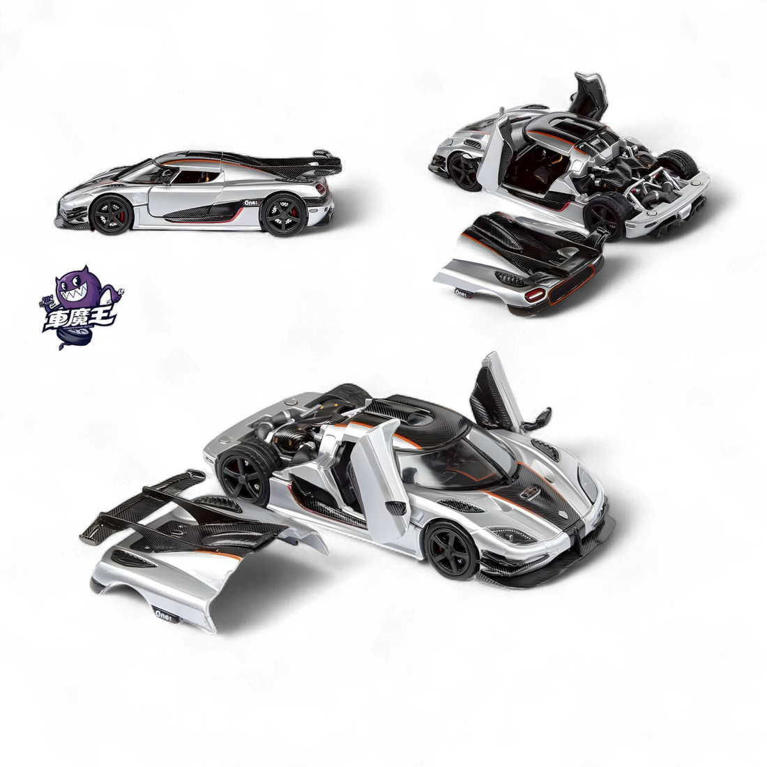 Koenigsegg ONE:1 Silver 1:64 by DEMON KING 
