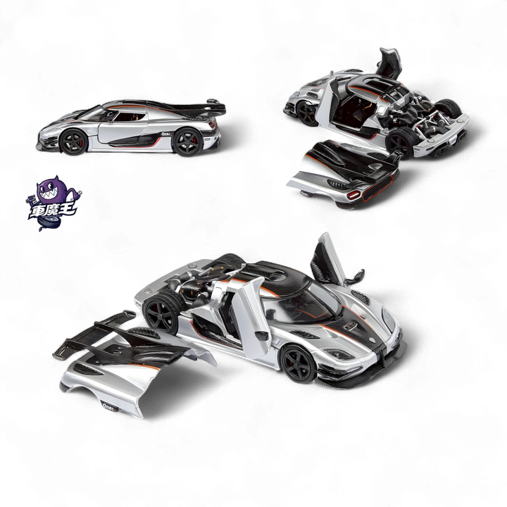 Koenigsegg ONE:1 Silver 1:64 by DEMON KING 