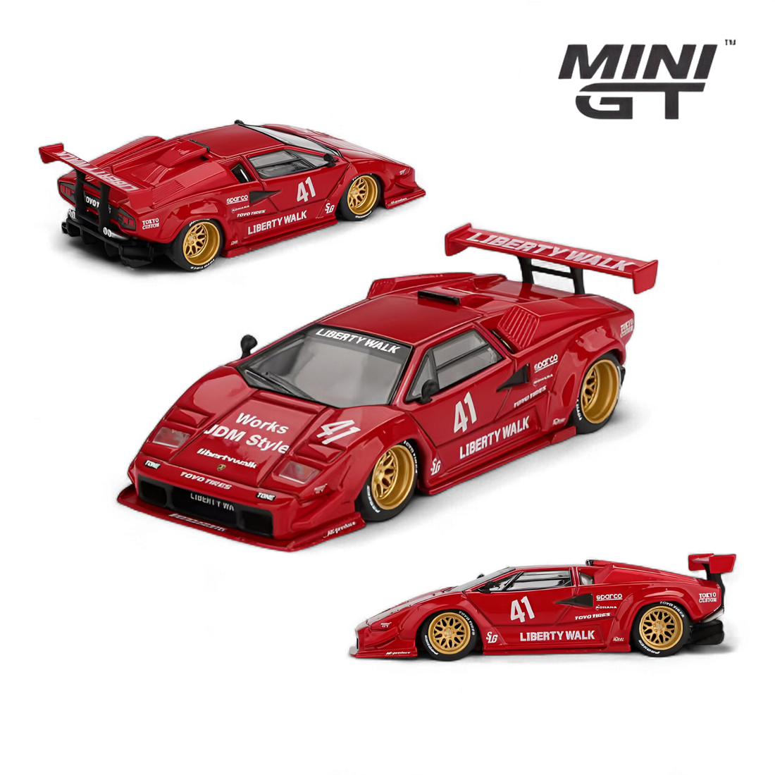 Lamborghini Countach LB-WORKS Red 1:64 by MiniGT 