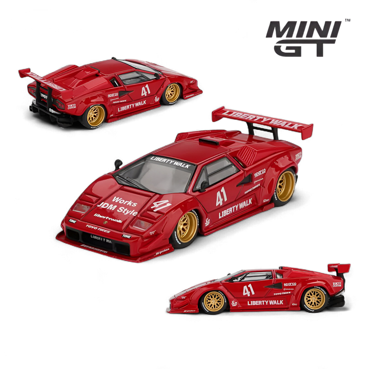 Lamborghini Countach LB-WORKS Red 1:64 by MiniGT 