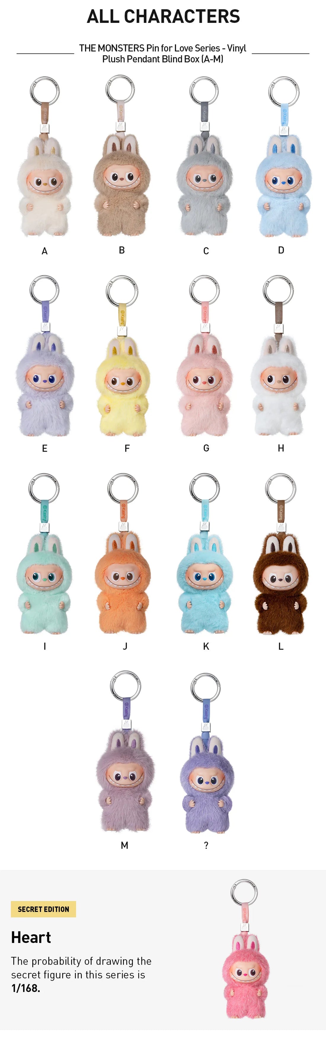 Pop Mart Labubu Pin for Love Series Blind Box (N-Z) Blue 3