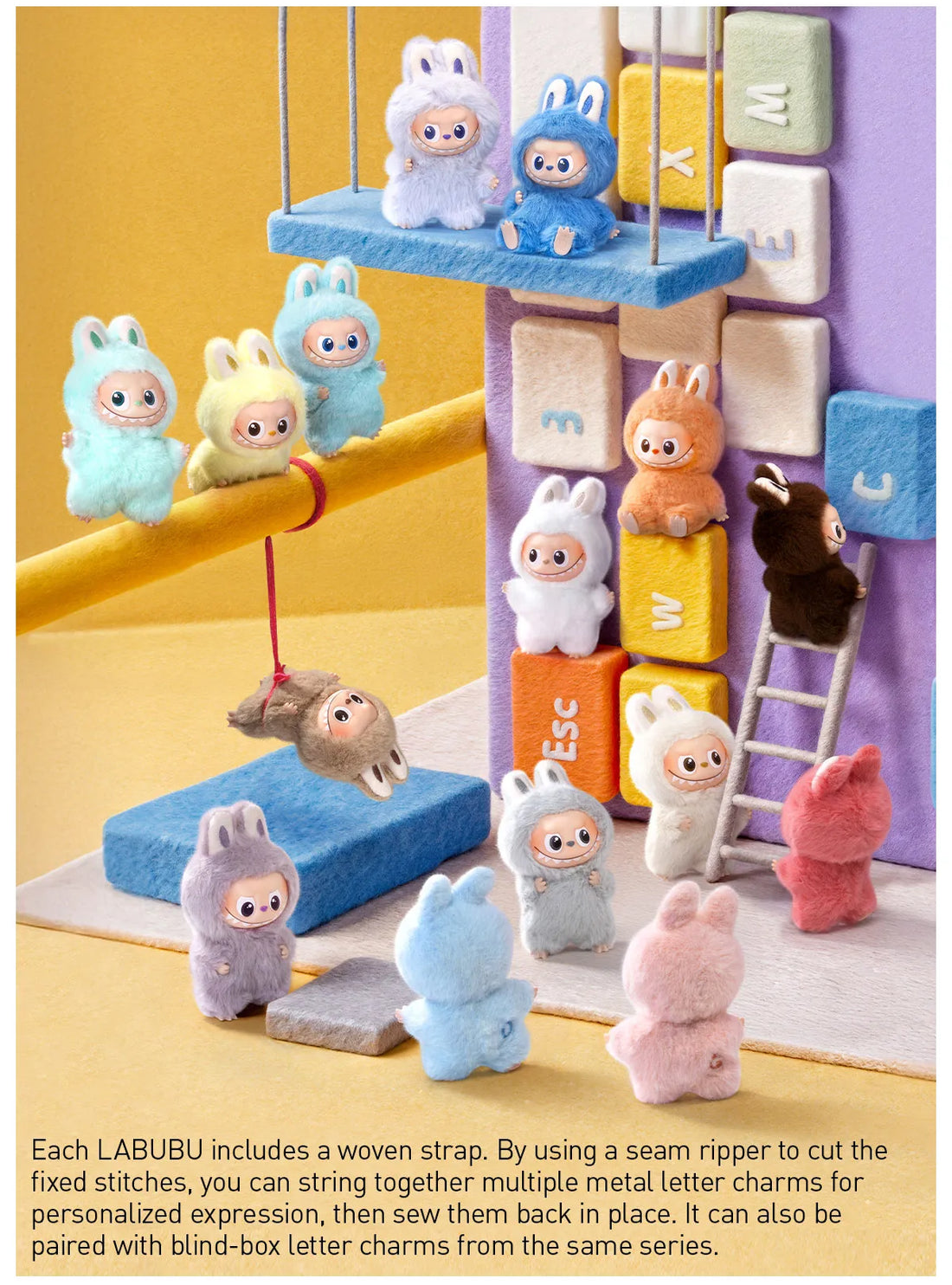 Pop Mart Labubu Pin for Love Series Blind Box (N-Z) Blue 8