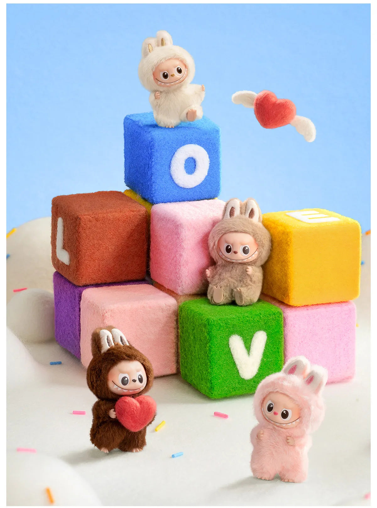 Pop Mart Labubu Pin for Love Series Blind Box (N-Z) Blue 9