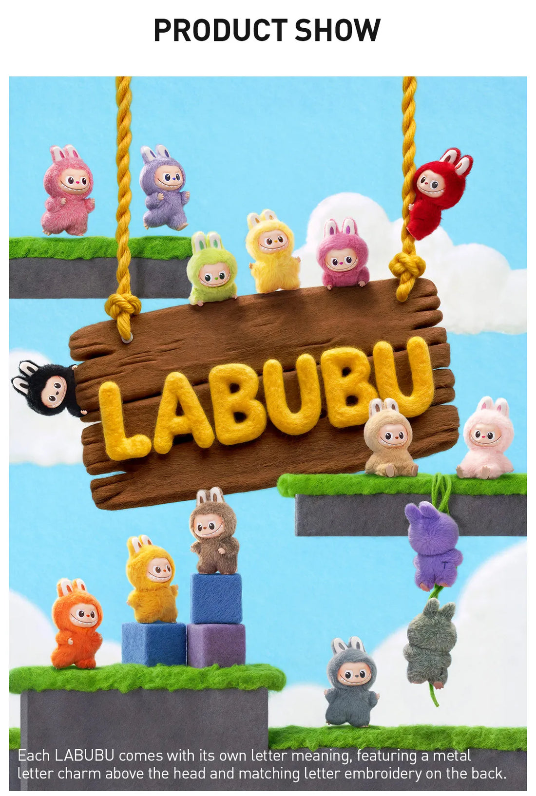 Pop Mart Labubu Pin for Love Series Blind Box (N-Z) Blue 7